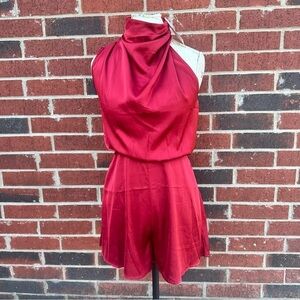 Elegant Red Halter Jumpsuit   PM5